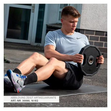 Olympia weight plate with rubber cover and handle,  5 cm, 5 kg, one piece
