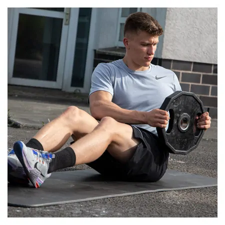 Olympia weight plate with rubber cover and handle,  5 cm, 10 kg, one piece