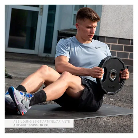Olympia weight plate with rubber cover and handle,  5 cm, 5 kg, one piece