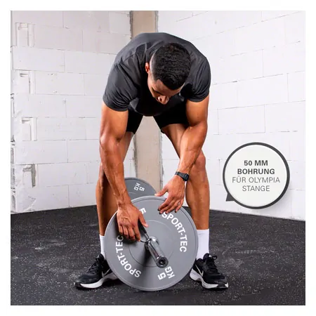 Weight plate Olympia Bumper Plate, 50 mm, 5 kg, gray