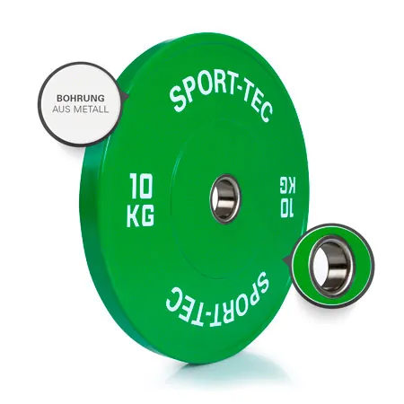 Weight plate Olympia Bumper Plate, 50 mm, 10 kg, green
