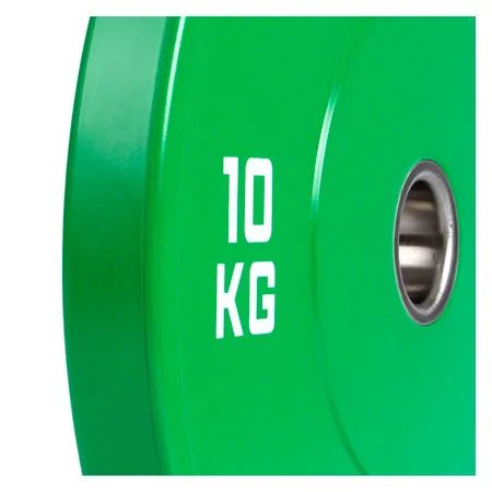 Weight plate Olympia Bumper Plate, 50 mm, 10 kg, green