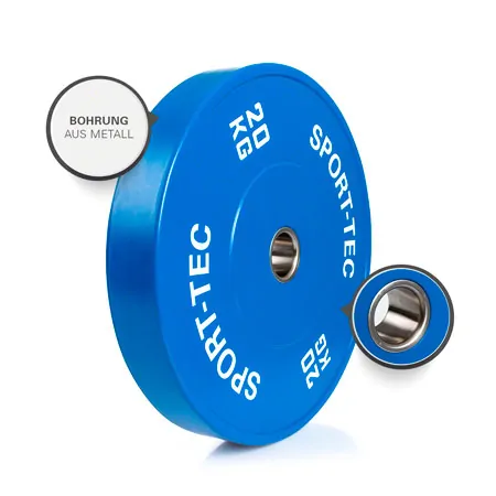 Weight plate Olympia Bumper Plate, 50 mm, 20 kg, blue