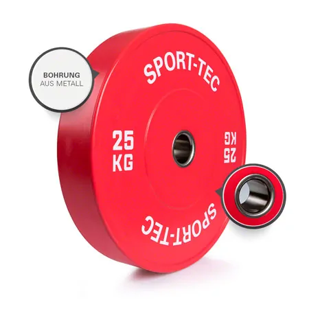 Weight plate Olympia Bumper Plate, 50 mm, 25 kg, red