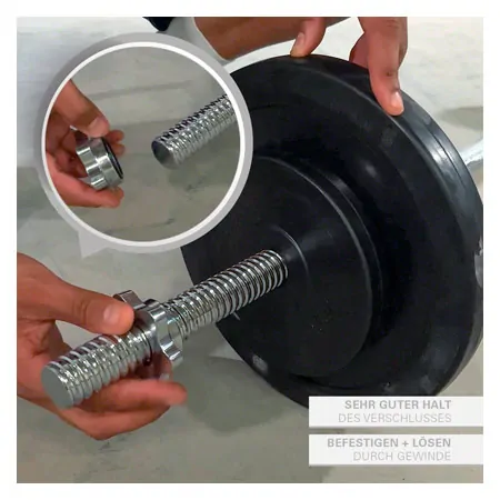 Barbell with star closure,  3 cm x 180 cm