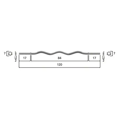 Curl bar with star collars,  3 cm x 120 cm