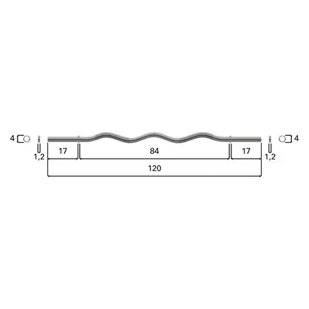 Curl bar standard,  3 cm x 120 cm