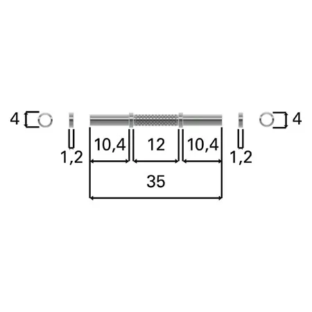 Dumbbell bar standard,  3 cm x 36 cm