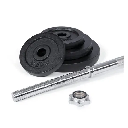 Barbell set, 50 kg, 2 x 10 kg, 2x 5 kg, 4x 2.5 kg, 9-pcs.