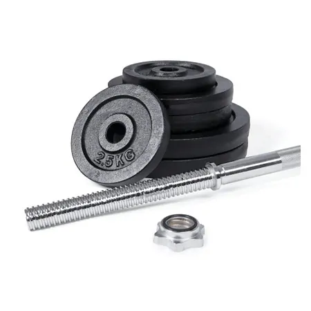 Barbell set, 80 kg, 4 x 10 kg 4x 5 kg, 4x 2.5 kg, 13-pcs.