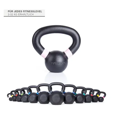 Sport-Tec Kettlebell Powdercoated, 2 kg, black/rose