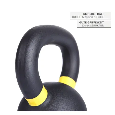 Sport-Tec Kettlebell Powdercoated, 6 kg, black/ light yellow