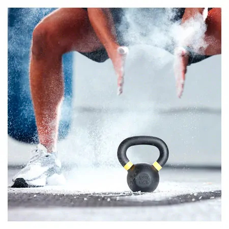 Sport-Tec Kettlebell Powdercoated, 6 kg, black/ light yellow
