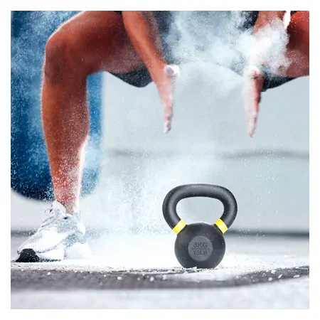 Sport-Tec Kettlebell Powdercoated, 8 kg, black/yellow