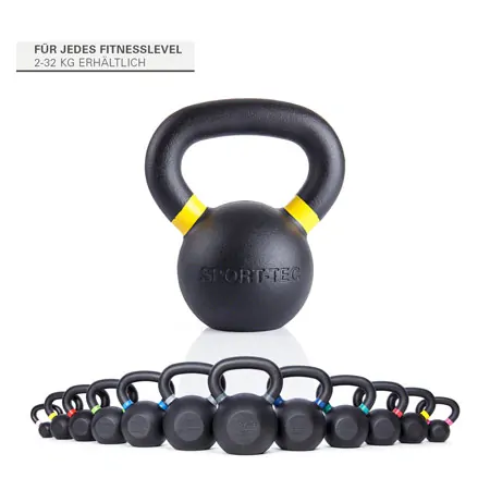 Sport-Tec Kettlebell Powdercoated, 8 kg, black/yellow