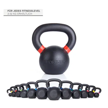 Sport-Tec Kettlebell Powdercoated, 10 kg, black/ light red