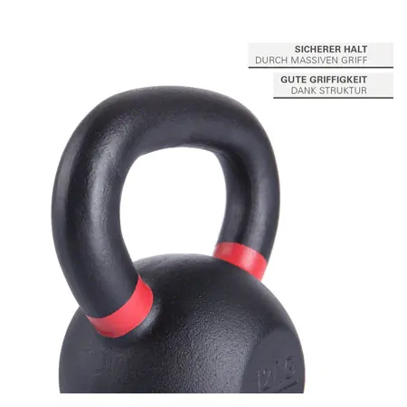 Sport-Tec Kettlebell Powdercoated, 12 kg, black/ red