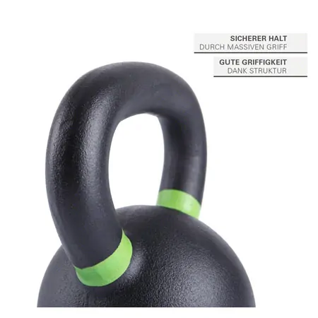 Sport-Tec Kettlebell Powdercoated, 14 kg, black/light green