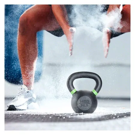 Sport-Tec Kettlebell Powdercoated, 14 kg, black/light green