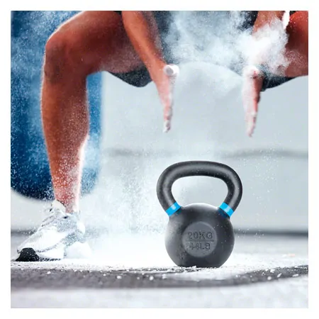Sport-Tec Kettlebell Powdercoated, 20 kg, black/light blue