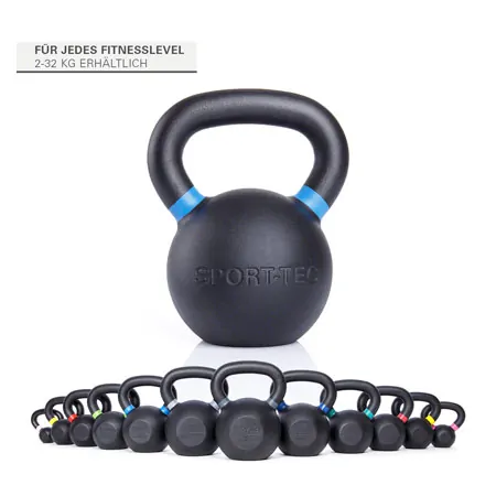 Sport-Tec Kettlebell Powdercoated, 20 kg, black/light blue