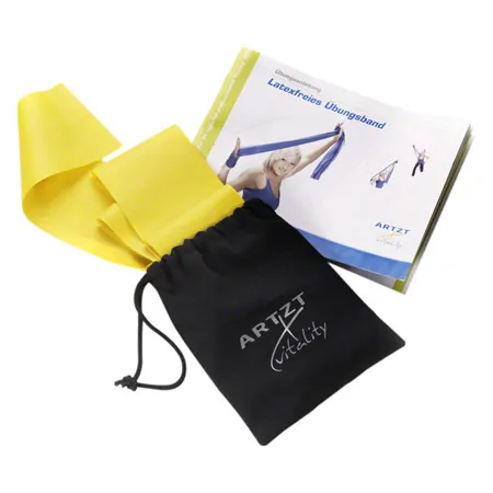 ARTZT vitality latex-free exercise band, 2.5 x 8 cm, lightweight, yellow