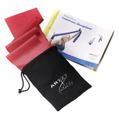ARTZT vitality latex-free exercise band, 2.5 m x 11.5 cm, medium, red
