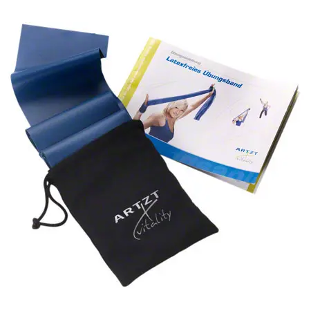 ARTZT vitality latex-free exercise band, 2.5 m x 12 cm, extra thick, blue
