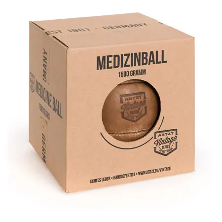 ARTZT Vintage Series leather medicine ball, 1.5 kg