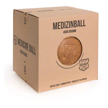 ARTZT Vintage Series leather medicine ball, 4 kg