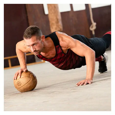 ARTZT Vintage Series leather medicine ball set 6 pcs., 1-5 kg