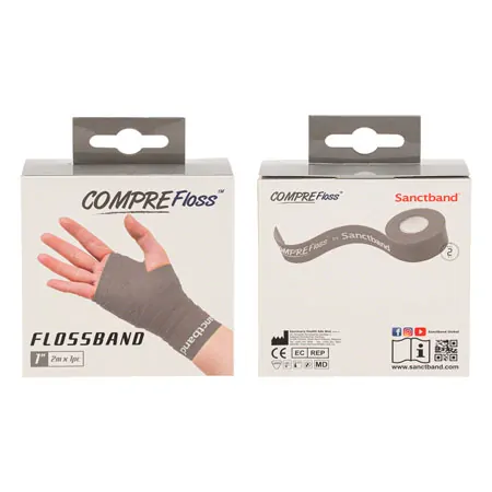 Flossband Level 4, 2 m x 2,5 cm, extra strong, grey