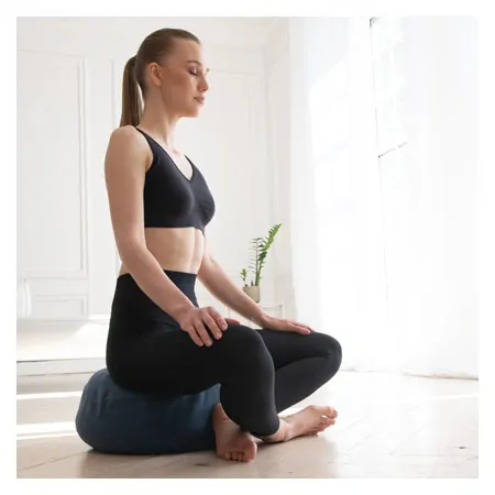 Meditation cushion with spelt husk,  40 cm incl. cover