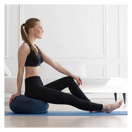 Meditation cushion with spelt husk,  40 cm incl. cover