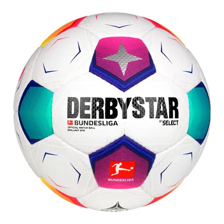 Derbystar soccer ball set, 5x Bundesliga Brillant APS v23, size 5, incl. ball tube