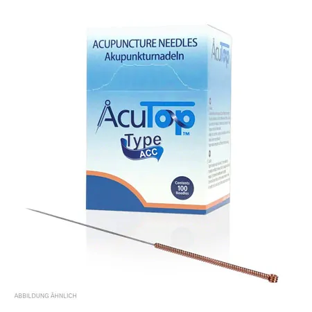 Acupuncture needles with copper spiral handle, 0.30x30 mm