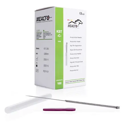 Acupuncture needles with matal handle, 0.25x40 mm, 100 pieces