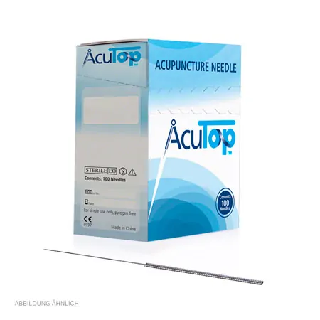 Acupuncture needles with metal handle, 0.25x20 mm, 100 pieces