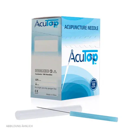 Acupuncture needles with plastic handle, 0.20x15 mm, 100 pieces