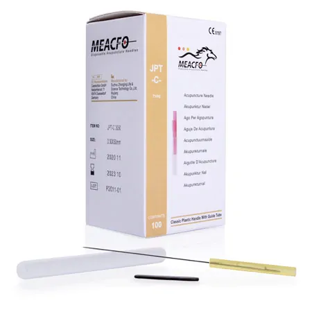 Acupuncture needles with plastic handle, 0.30x50 mm, 100 pieces