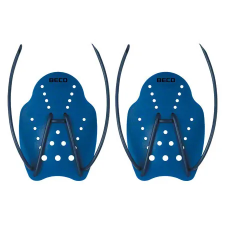 BECO Hand paddles swimming trainer, size M, one pair, blue