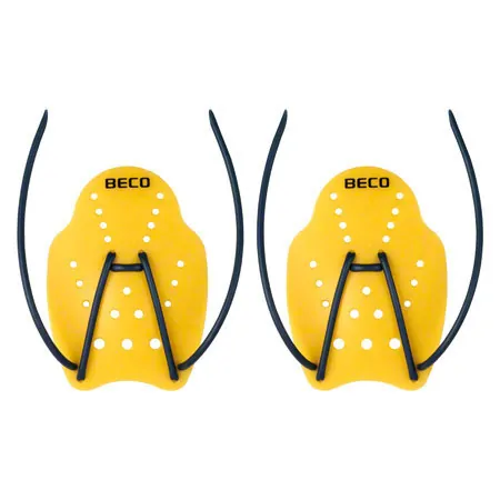 BECO Handpaddles swimming trainer, size S, one pair, yellow