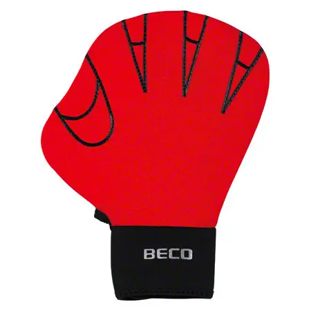 BECO neoprene gloves without finger hole, size M, one pair, red