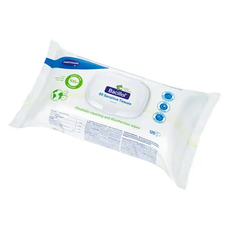 Bacillol 30 Sensitive Green Tissues surface disinfection, 120 pieces
