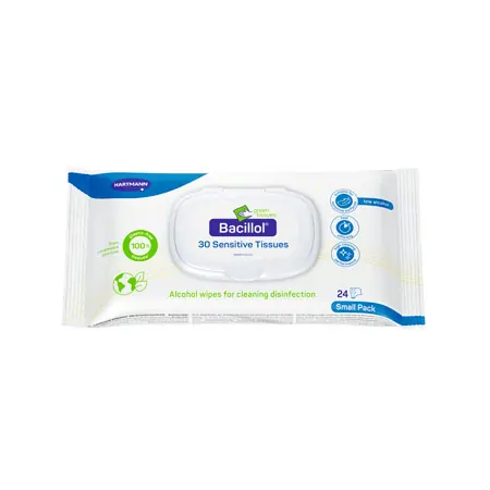 Bacillol 30 Sensitive Tissues green surface disinfection wipes, 24 pcs.