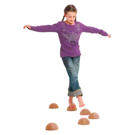 Balancing hemisphere made of solid wood, naturalised, one piece