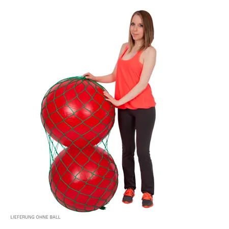 Ball net for 2 gymnastic balls, green