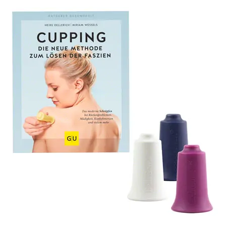 BellaBambi� mini trio Fascial Cup-Set, incl. Book Cupping - die neue Methode zum L�sen der Faszien, 4 pieces, cool colors