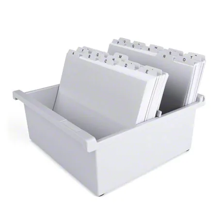 Card index set, 202-pcs., made of plastic max. 800 cards (A5) incl. 200 flashcards & register,