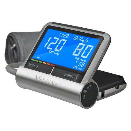 CardioCompact blood pressure monitor with travel alarm clock